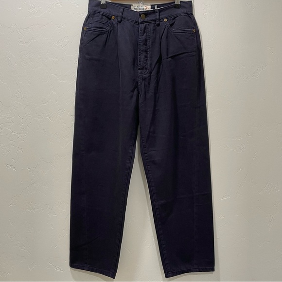 NWT Free People x Sandrine Rose Navy Blue Wide Leg Cotton Pants Size 28 - Picture 2 of 15